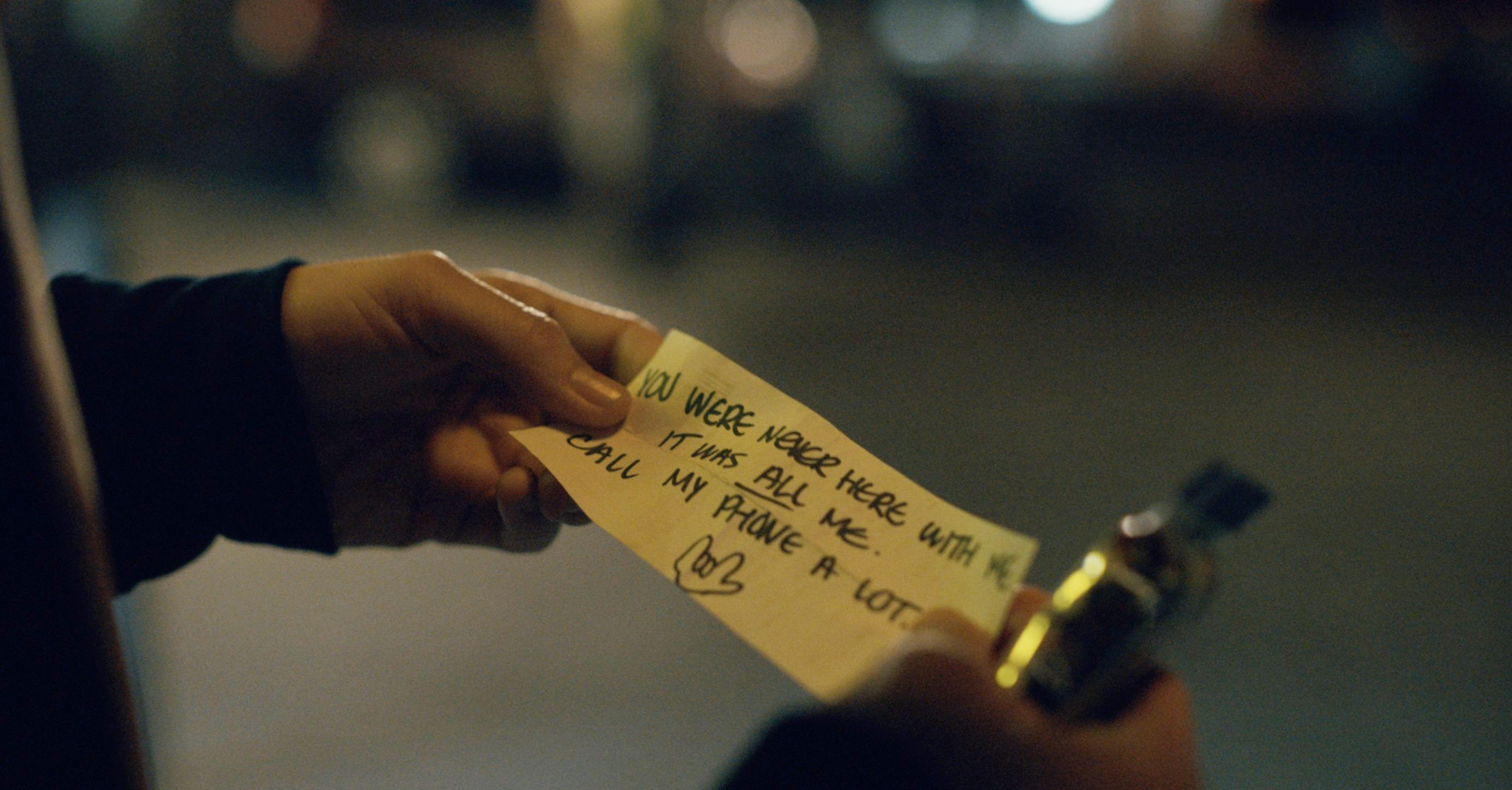 Hand-written hero note on the back of a store receipt in Accused S1 E2