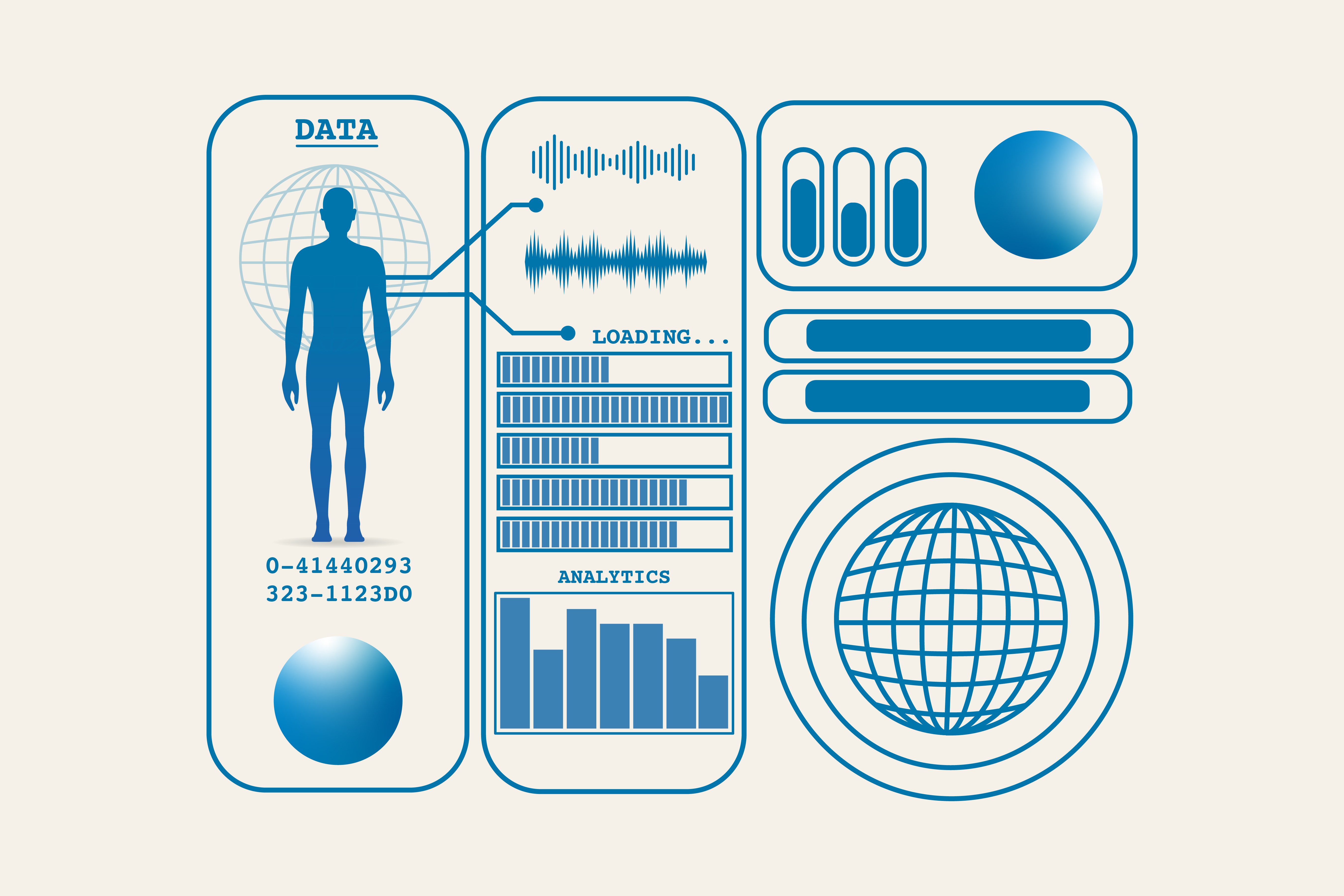 Static control panel graphic designed for on-screen display, multiple episodes