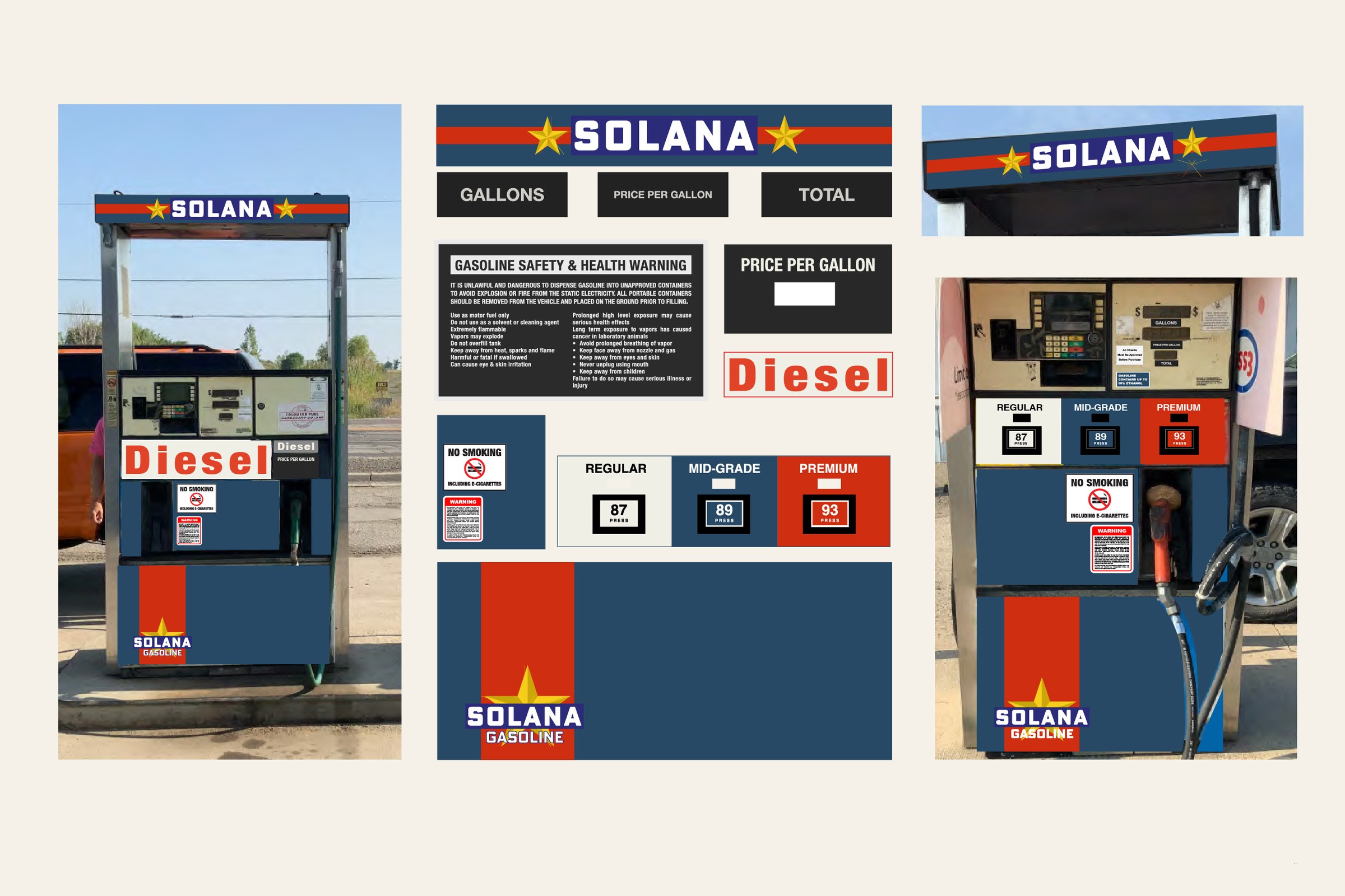 Solana gas pump coverups, featured set dressing for the season finale